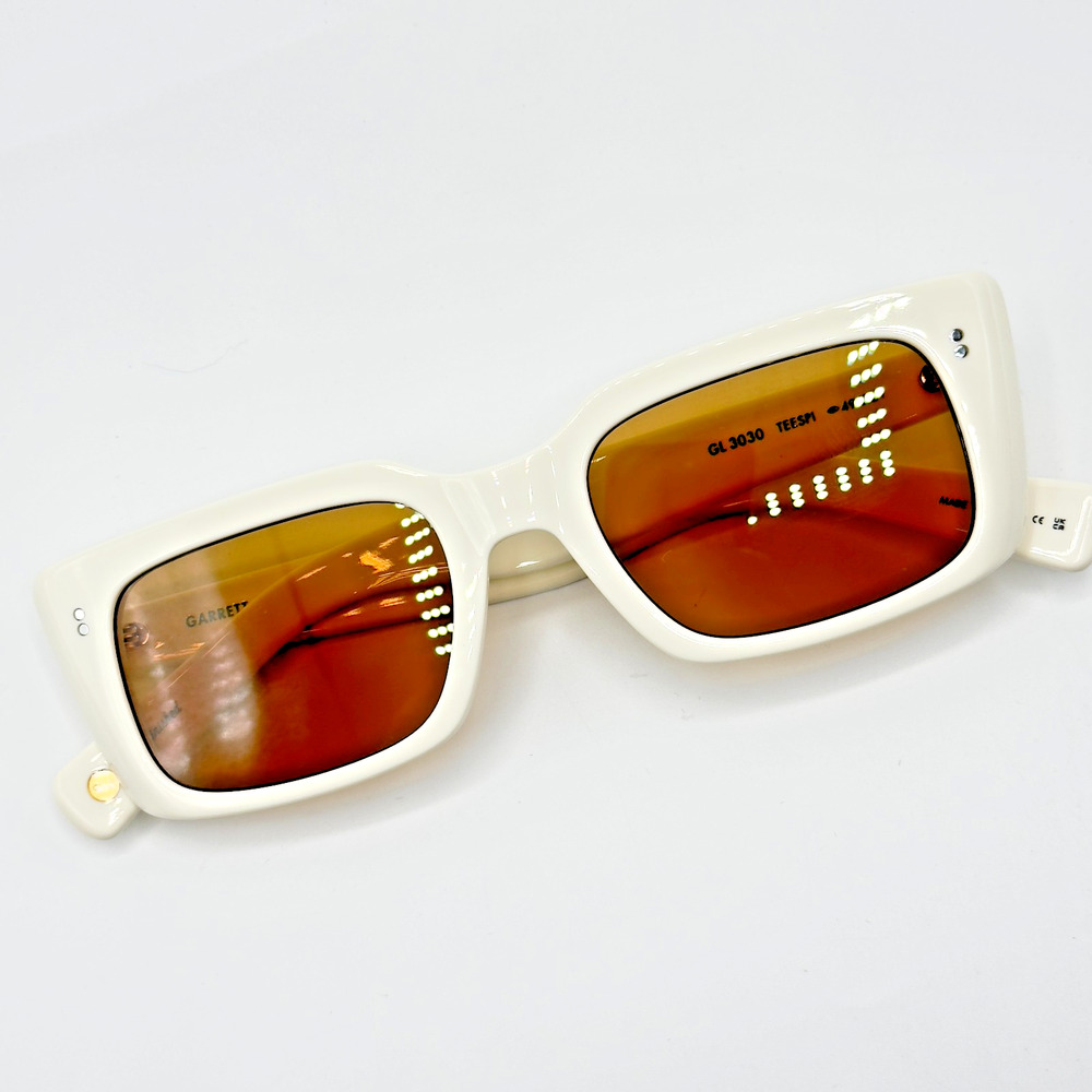 Garrett Leight Sunglasses GL3030 Teen Spirit Rectangular Frame Marigold Lens